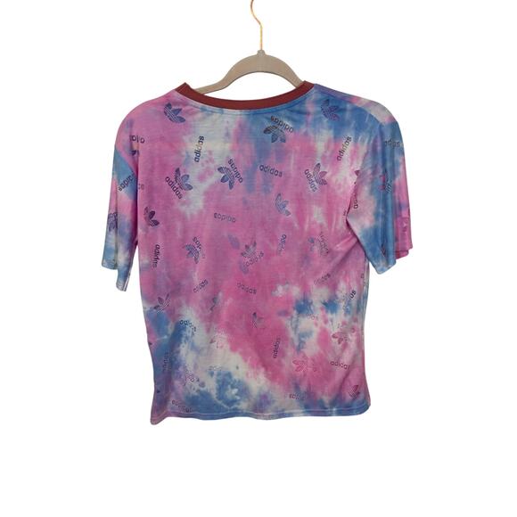 Adidas Women's Tie Dye Soft Girl Casual Hippie Kidcore Streetwear Tee Smalll - Picture 3 of 3